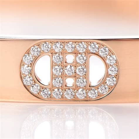 hermes 18k rose gold diamond pm h d'ancre bracelet st|Hermès.